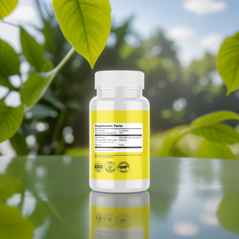 ASHWAGANDHA 500mg 10% 120 kaps -adaptogen - Bilde 3
