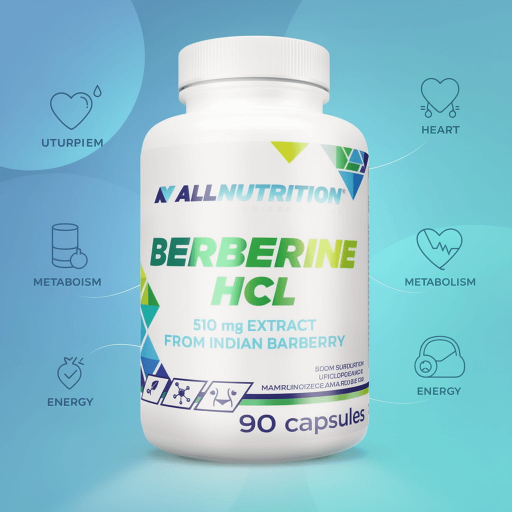 Boks med Allnutrition Berberine HCL 500 mg, 90 kapsler