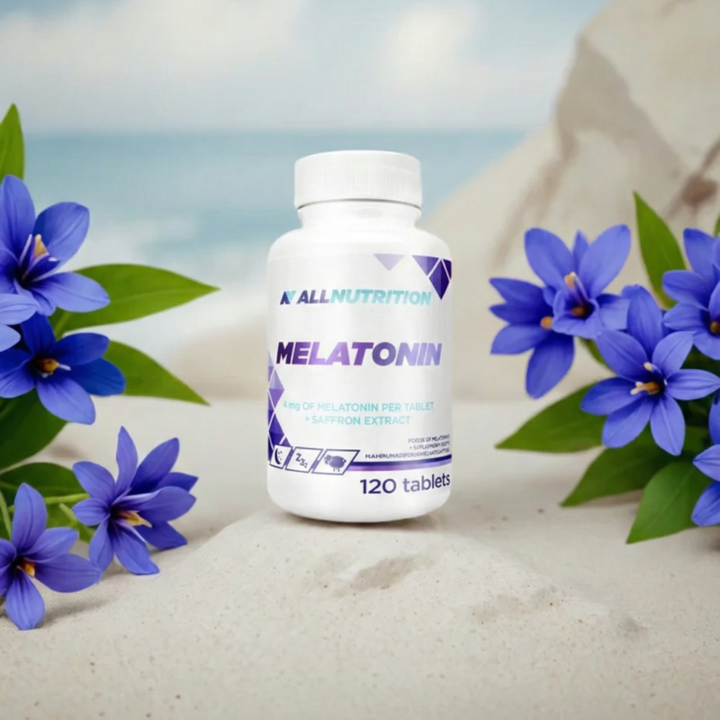Allnutrition Melatonin med safran for bedre søvn boks