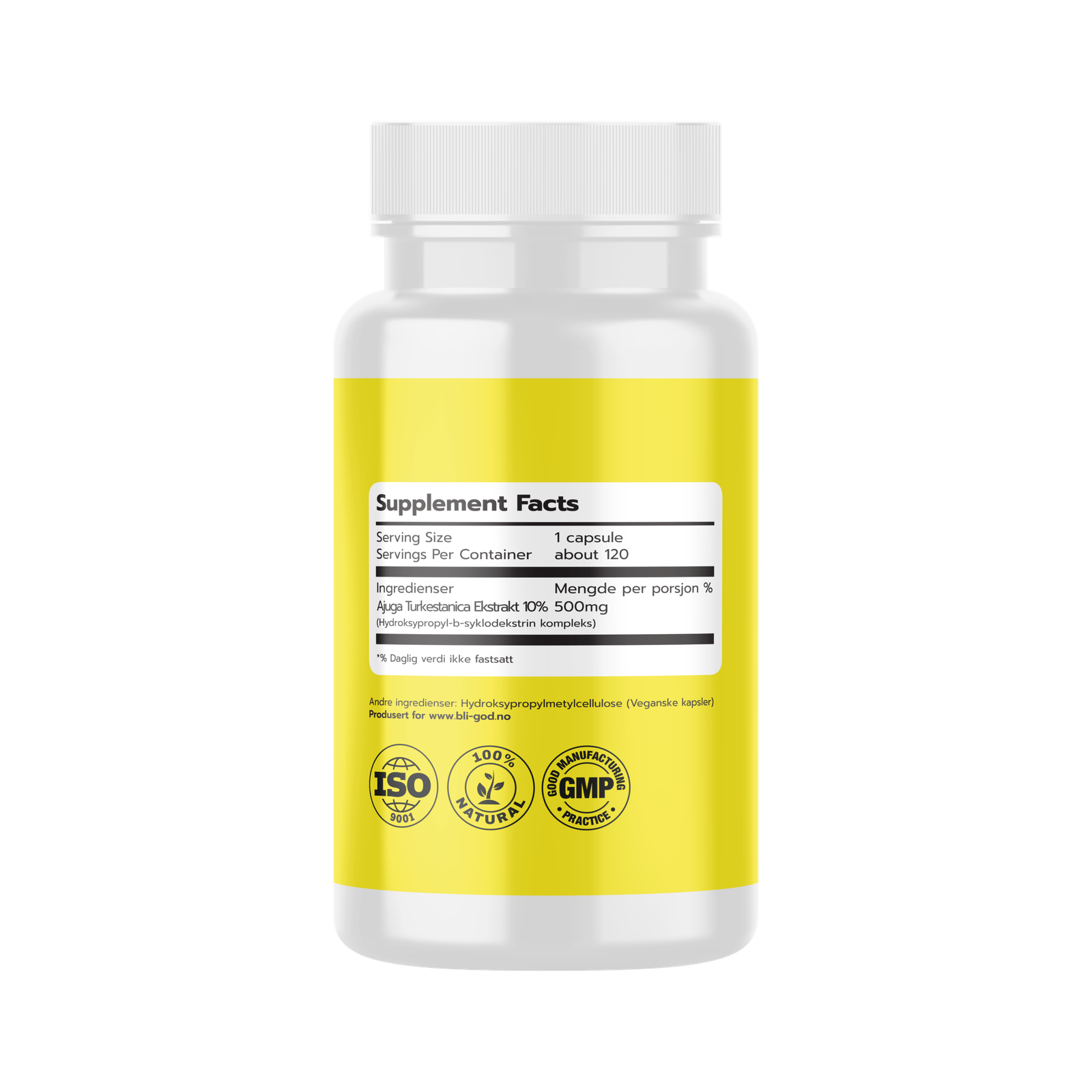 Turkesteron - Ajuga turkestanica ekstrakt- 500 mg standardisert 10% – 120 vegkapsler