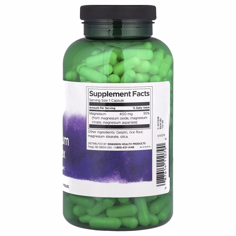 SWANSON TRIPLE MAGNESIUM COMPLEX 300 kaps - Bilde 2