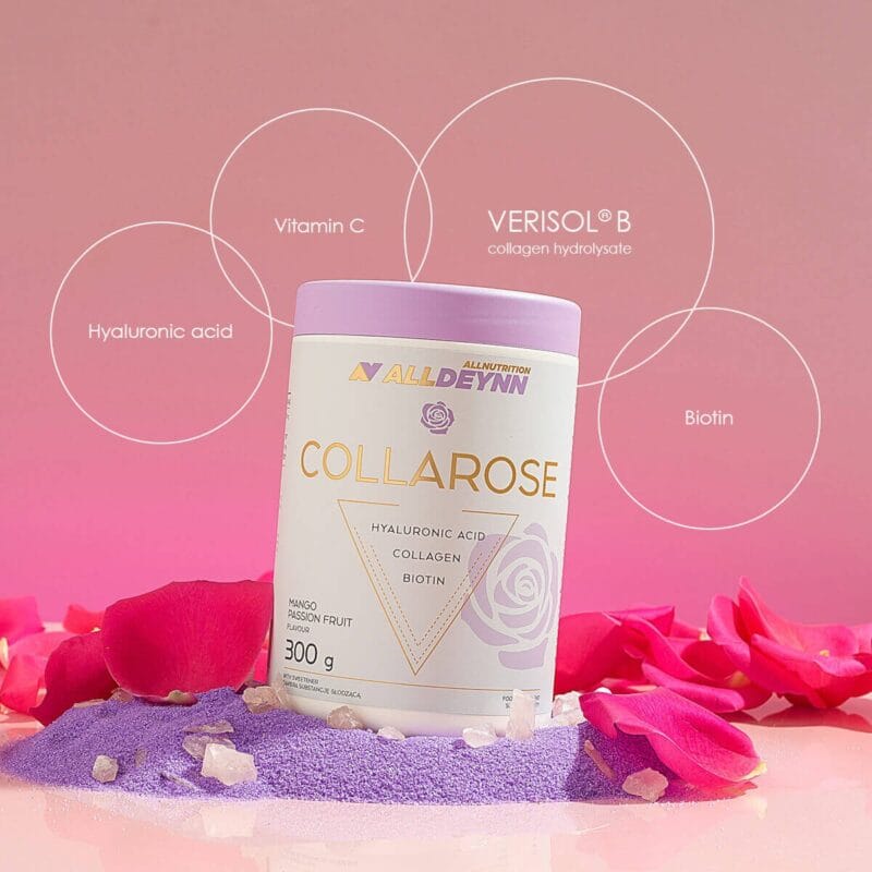 COLLAROSE Verisol® kollagen med vitamin C og biotin – 300 g – bringebær & jordbær