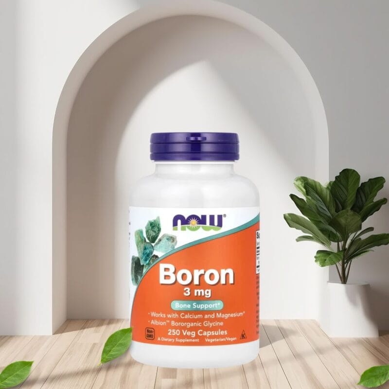 NOW Foods Bor 3 mg (Boron) – 250 veg kapsler, forside