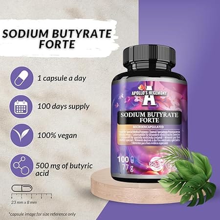 Bruk av Mikroinnkapslet natriumbutyrat 500mg (100 vkaps) for bedre fordøyelse