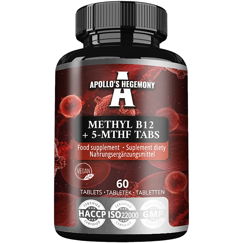 Apollo’s Hegemony Metylkobalamin og 5-MTHF tabletter 60 tabs forpakning front