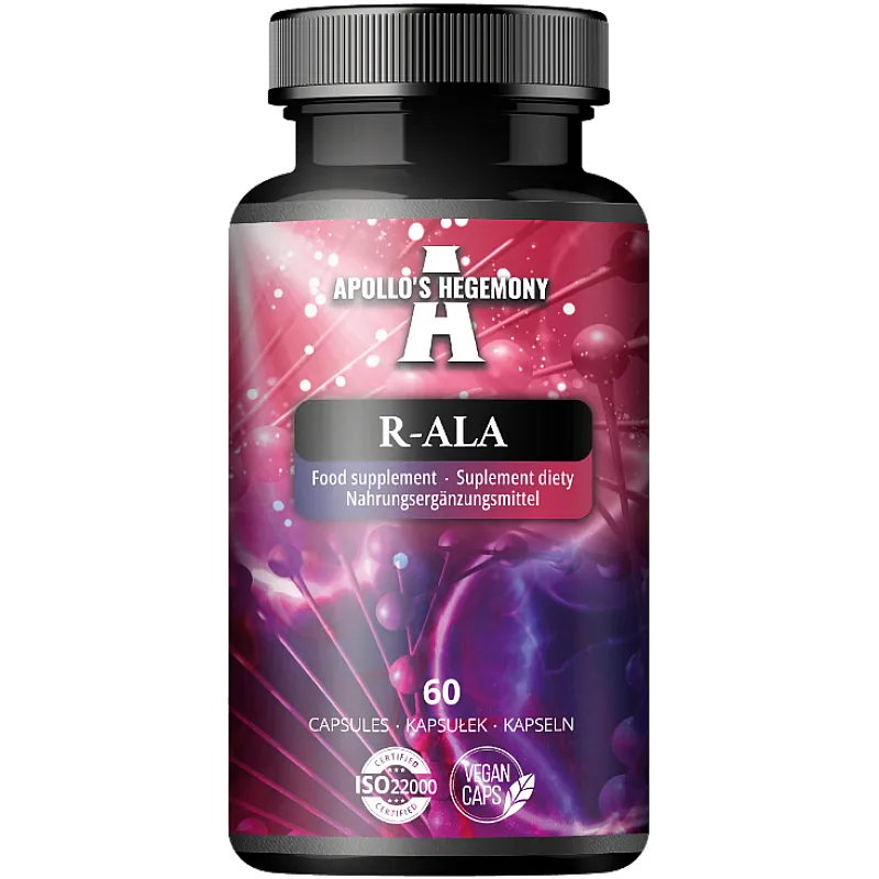 Apollo's Hegemony R-alfa-liponsyre tilskudd antioksidant kapsler 200 mg – 60 kapsler