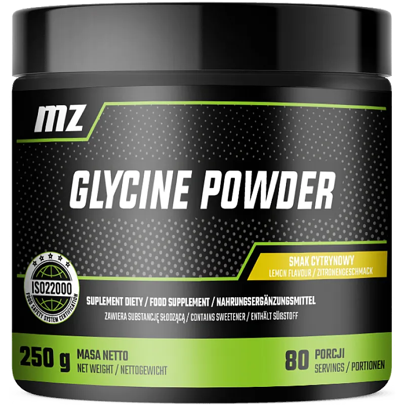 MZ-Store glysin pulver sitronsmak med vitamin B6 – 250g 80 porsjoner