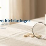 Kollagen bivirkninger: hva bør du følge med på? Collarose kapsler, forstørrelsesglass og noen kapsler på lin i dagslys.