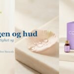 Kollagen og hud: elastisitet, fuktighet og rynker. Roseblad med vanndråper på lys marmor og Collarose Beauty Shot i dagslys.