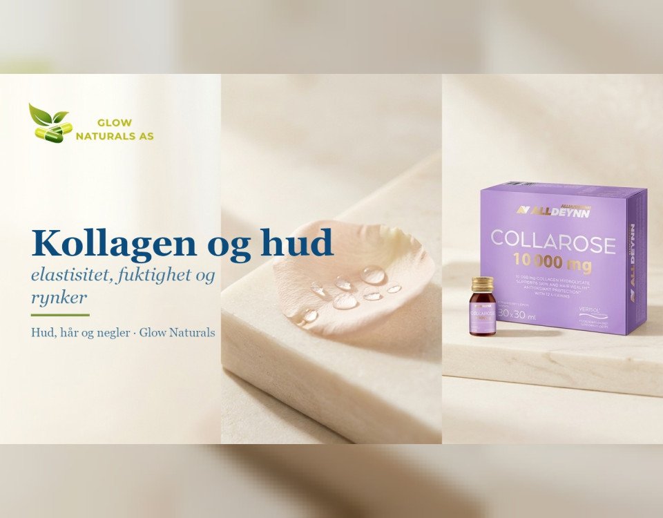 Kollagen og hud: elastisitet, fuktighet og rynker. Roseblad med vanndråper på lys marmor og Collarose Beauty Shot i dagslys.