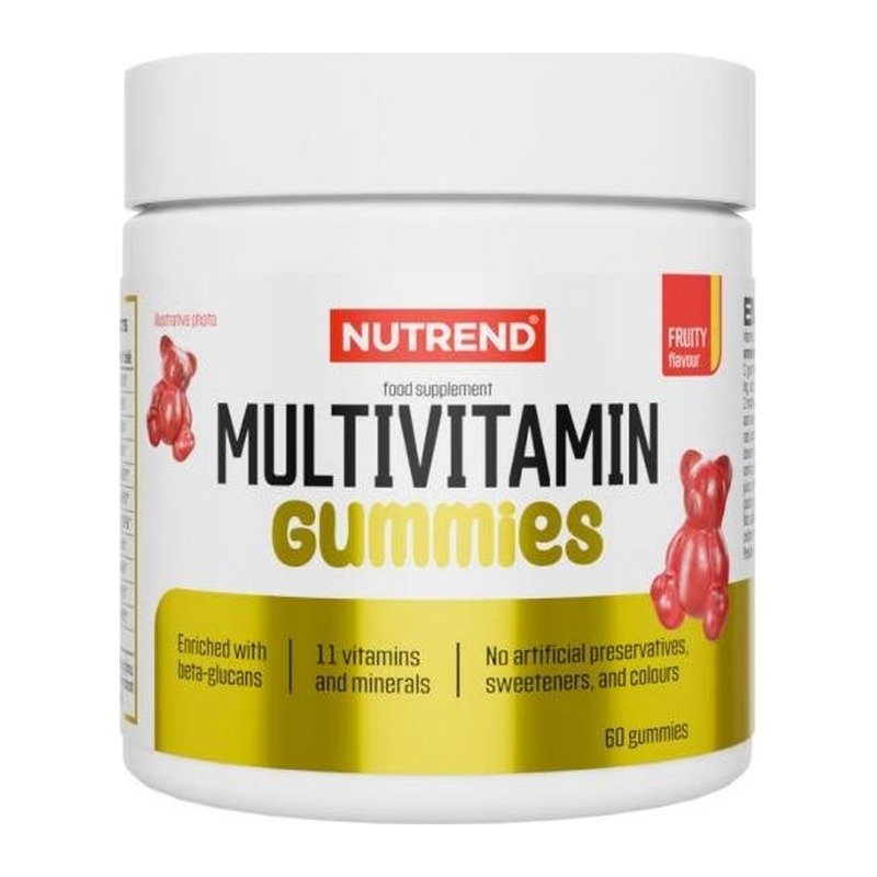 Nutrend Multivitamin vingummi fruktsmak 60 stk – forside av boksen