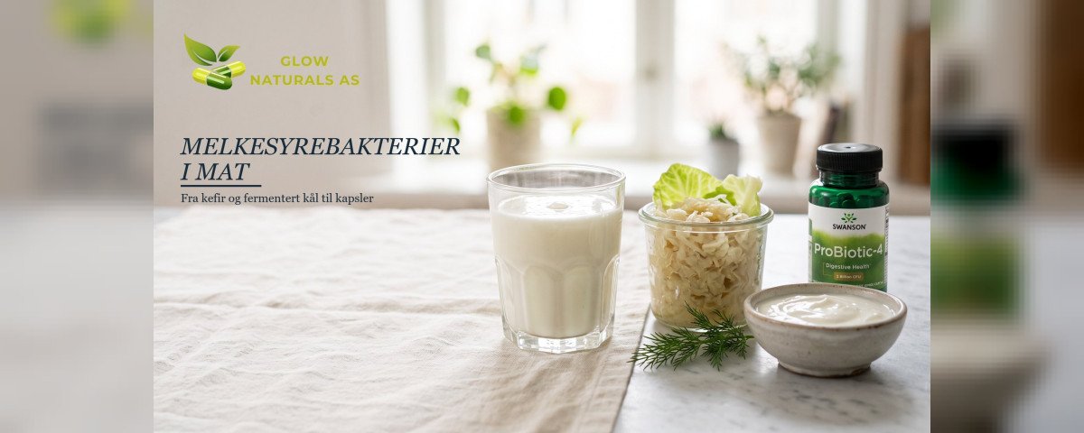 Kefir, fermentert kål og yoghurt med melkesyrebakterier fra Swanson – melkesyrebakterier i mat