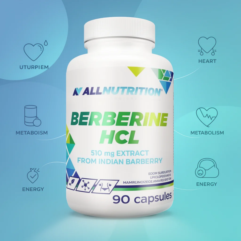 Boks med Allnutrition Berberine HCL 500 mg, 90 kapsler